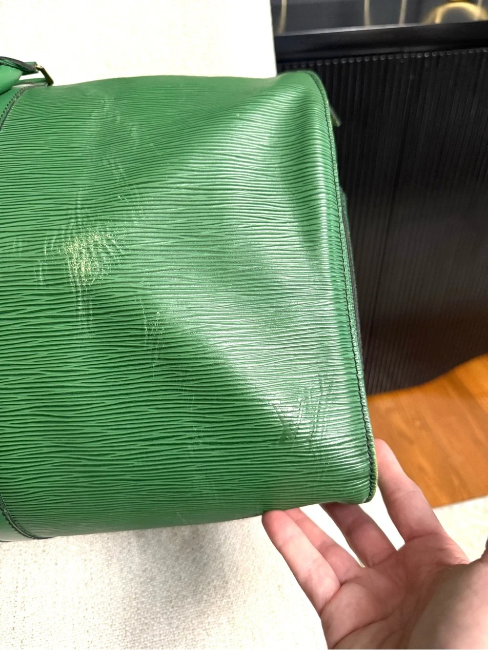 Authentic Louis Vuitton unisex Keepall 50 travel bag M42964 green Epi leather